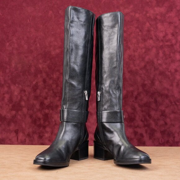 Via Spiga Women Garnett Buckle Retro Zip Fashion Knee Boots 6US EUR36 - Picture 2 of 9